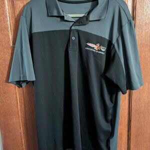 Pontiac GTO GTOAA Wicking Colorblock Black/Gray Embroidered Polo - Large - VGC